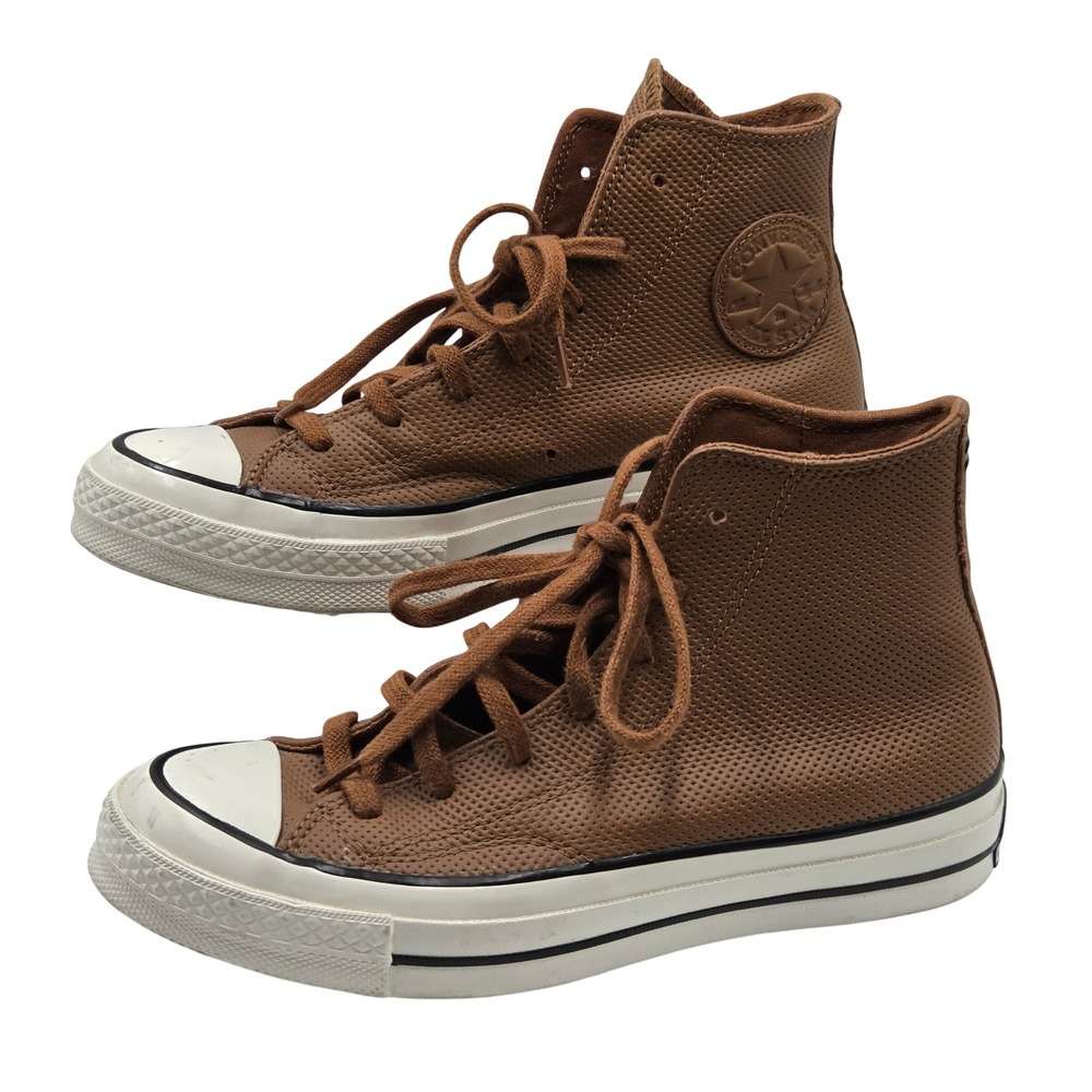 Converse Chuck 70 Sneakers Mens 5 Womens 7 Brown Leather High Top Perforated